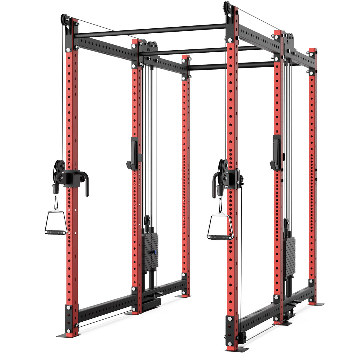 Synergee 2300 Series Power Cage with Synchronized Cable Crossovers – Dual 80lb Stacks, Adjustable Pulleys, and Multi-Grip Pull-Up Bars