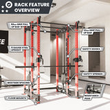 Synergee 2300 Series Power Cage with Smith Machine & Dual 80 lb Cable Crossovers – Full Body Workout Station for Home & Commercial Gyms