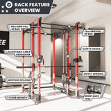 Synergee 2300 Series Power Cage with Smith Machine & Dual 80 lb Cable Crossovers – Full Body Workout Station for Home & Commercial Gyms