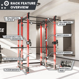 Synergee 2300 Series Power Cage with Smith Machine & Dual 80 lb Cable Crossovers – Full Body Workout Station for Home & Commercial Gyms