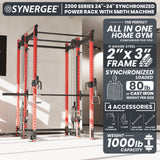 Synergee 2300 Series Power Cage with Smith Machine & Dual 80 lb Cable Crossovers – Full Body Workout Station for Home & Commercial Gyms