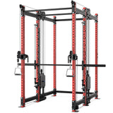 Synergee 2300 Series Power Cage with Smith Machine & Dual 80 lb Cable Crossovers – Full Body Workout Station for Home & Commercial Gyms