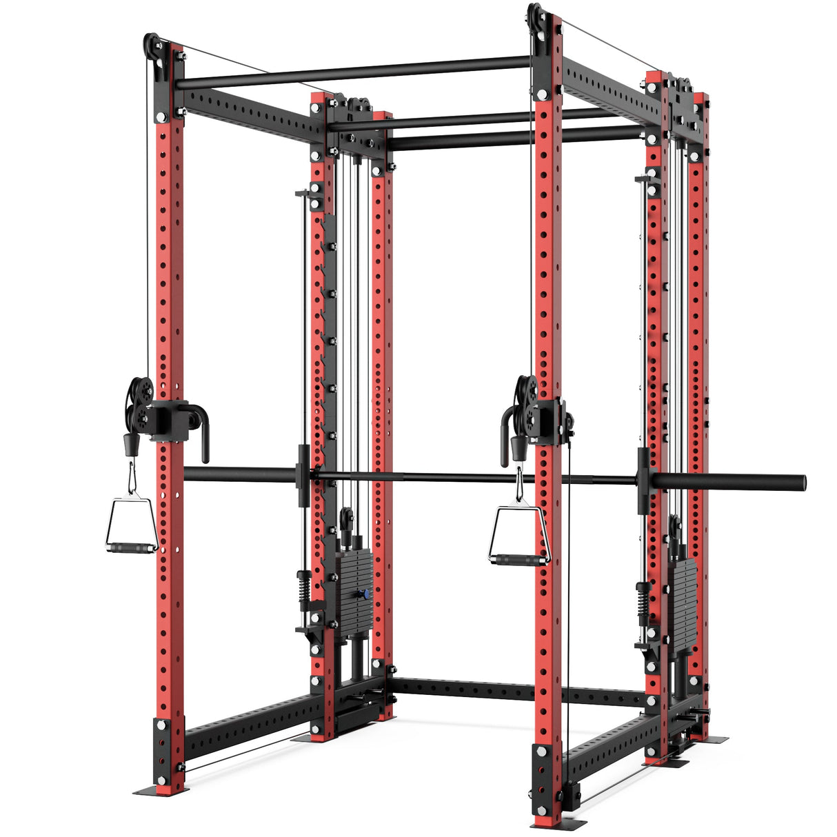 Synergee 2300 Series Power Cage with Smith Machine & Dual 80 lb Cable Crossovers – Full Body Workout Station for Home & Commercial Gyms