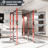 Synergee 2300 Series Power Cage with Smith Machine – Heavy-Duty Home Gym Rack with Multi-Grip Pull-Up Bars & Safety J-Cups