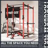 Synergee 2300 Series Power Cage with Smith Machine – Heavy-Duty Home Gym Rack with Multi-Grip Pull-Up Bars & Safety J-Cups