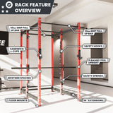 Synergee 2300 Series Power Cage with Smith Machine – Heavy-Duty Home Gym Rack with Multi-Grip Pull-Up Bars & Safety J-Cups
