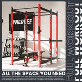 Synergee 2300 Series Power Cage with Smith Machine – Heavy-Duty Home Gym Rack with Multi-Grip Pull-Up Bars & Safety J-Cups