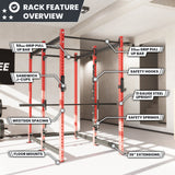 Synergee 2300 Series Power Cage with Smith Machine – Heavy-Duty Home Gym Rack with Multi-Grip Pull-Up Bars & Safety J-Cups