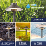 Gardenreet Solid Brass Low Voltage Landscape Pathway Light, LED Outdoor Accent Path and Area Light(Hat 2401)
