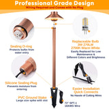 Gardenreet Solid Brass Low Voltage Landscape Pathway Light, LED Outdoor Accent Path and Area Light(Hat 2401)