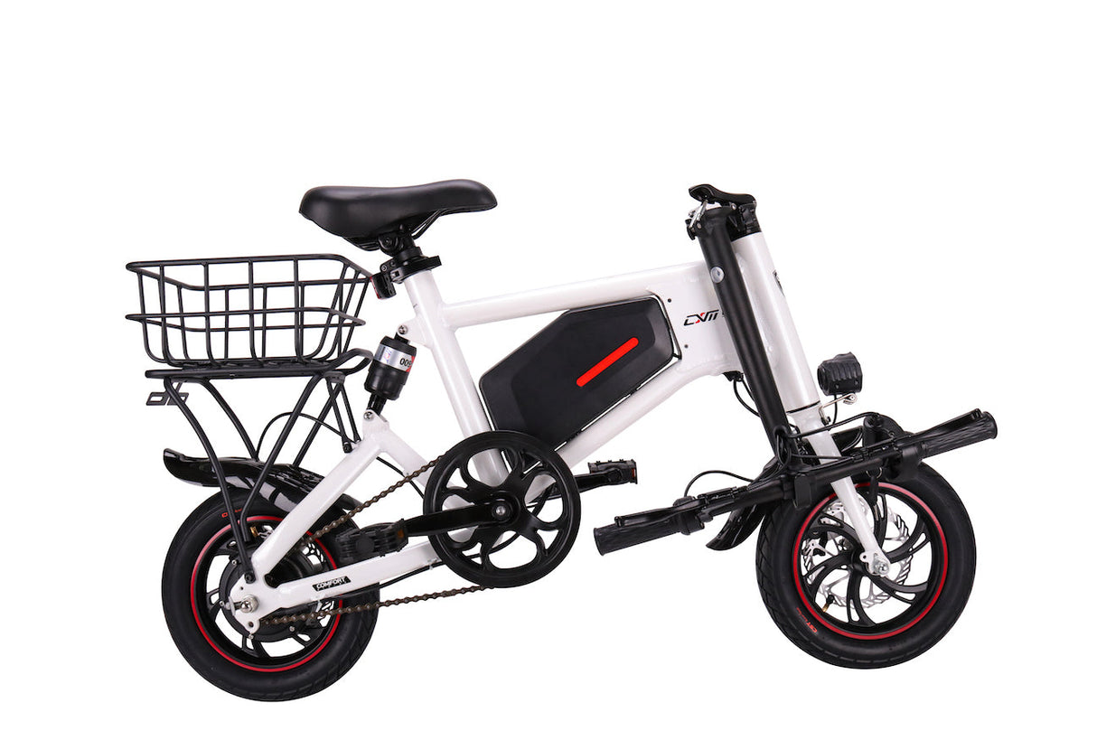 GlareWheel 12'' Foldable Electric Bike Urban Fashion X5 White