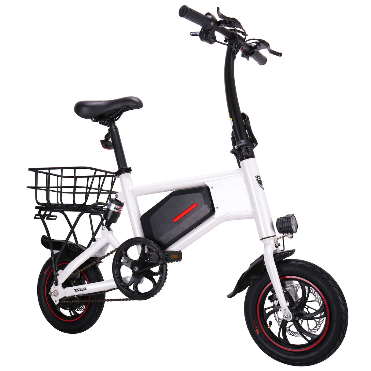 GlareWheel 12'' Foldable Electric Bike Urban Fashion X5 White