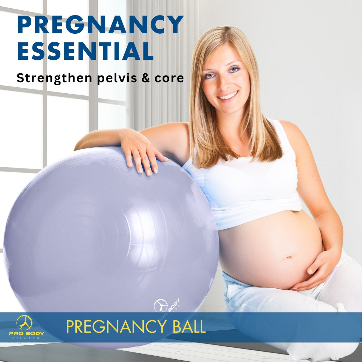 Pregnancy Ball for Maternity, Labor and Birth.  Includes Pregnancy Guide.  (Lilac)