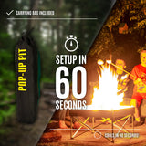 Fireside Outdoor Pop-Up Fire Pit & Heat Shield Bundle
