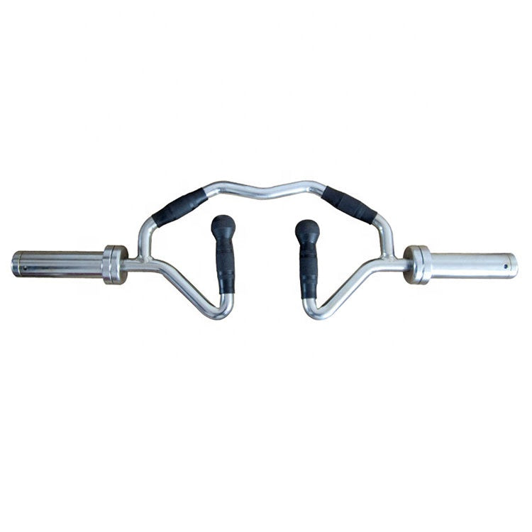 SFE BI-TRI-TRAP Bar – Olympic Chrome Curl & Row Bar with Ergonomic Grips and 200 lb Capacity (25 lb Bar, Includes Collars)