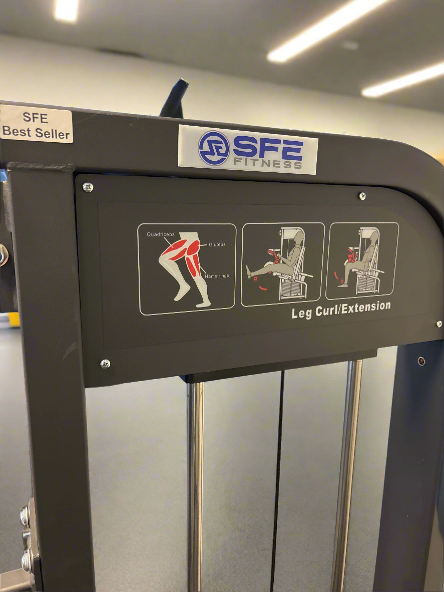 SFE Seated Selectorized Leg Extension & Curl Machine – Dual-Function Lower Body Gym Equipment for Home or Commercial Use