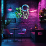 Alien and Astronaut Metal Neon Wall Art- LN0047