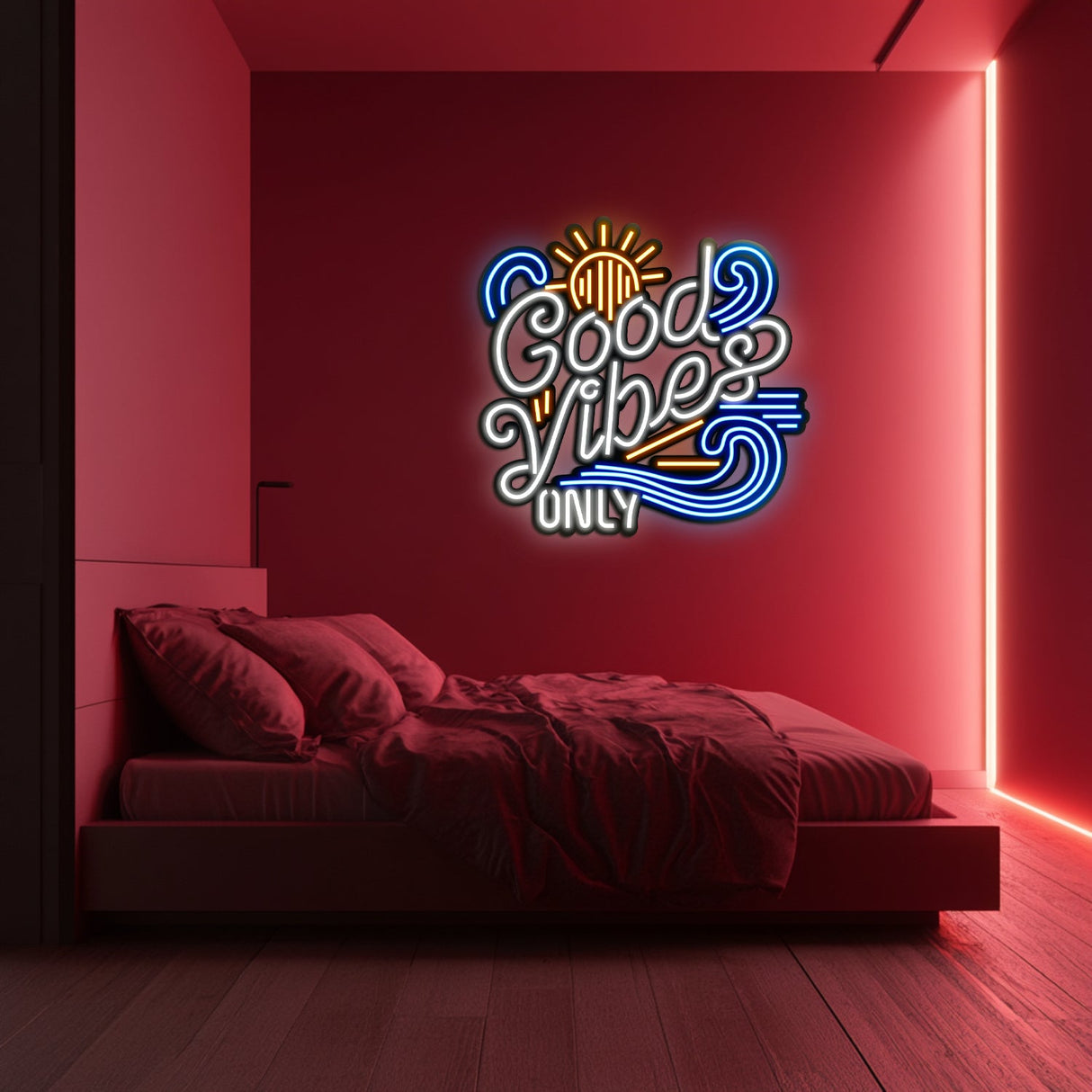 Good Vibes Only LED Neon Sign – Custom Metal Wall Art for Home, Office & Events (LN0086)