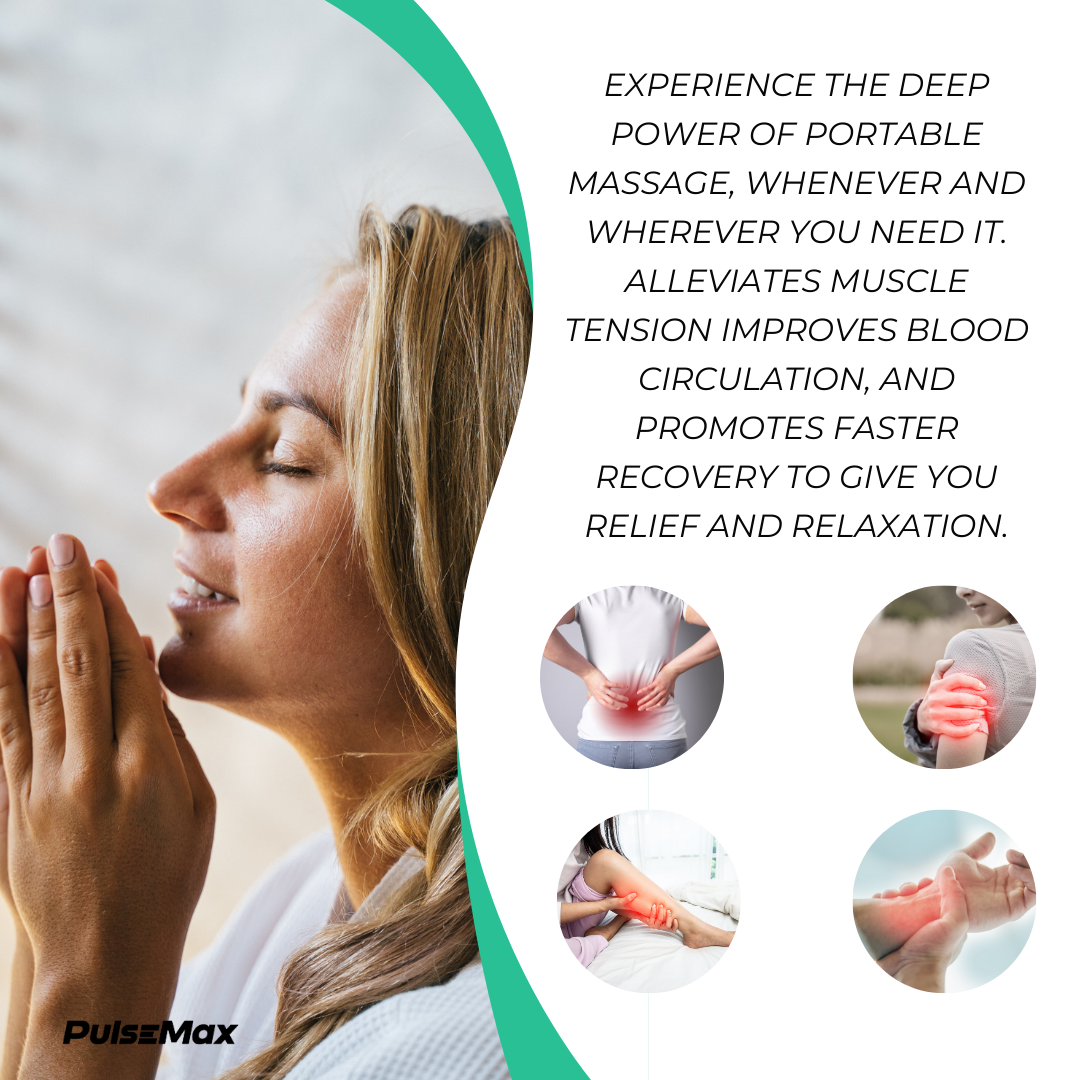 PulseMax Portable Deep Tissue Massage Gun – Handheld Percussion Massager for Muscle Recovery, Pain Relief & Circulation
