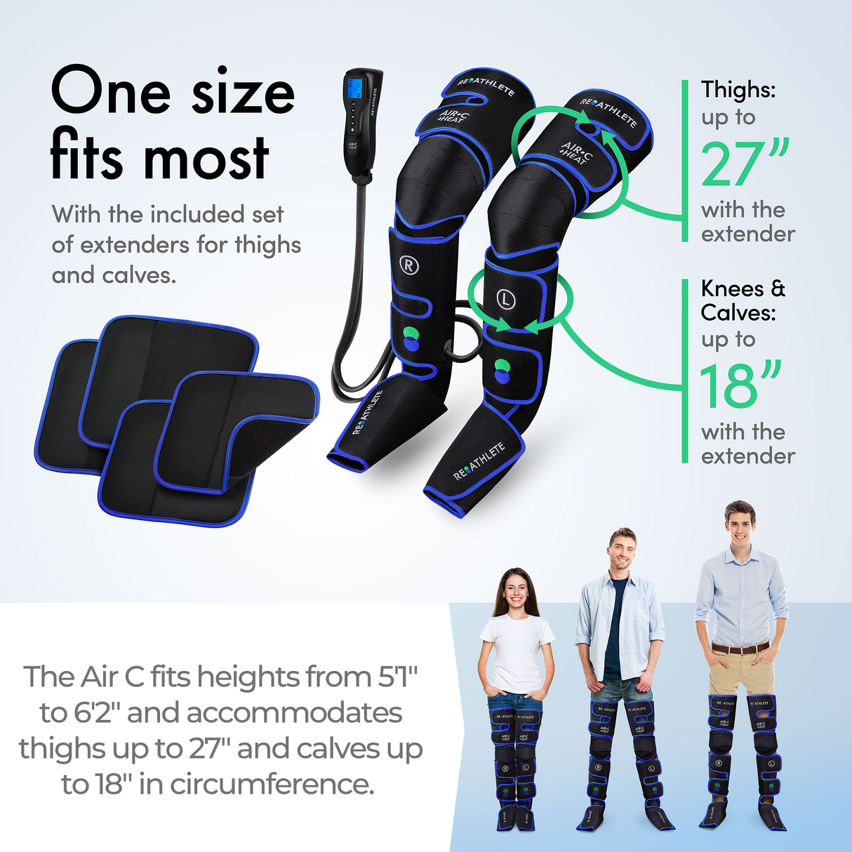 Air-C Leg Compression Massager – Adjustable Air Therapy for Pain Relief, Swelling Reduction & Circulation Boost