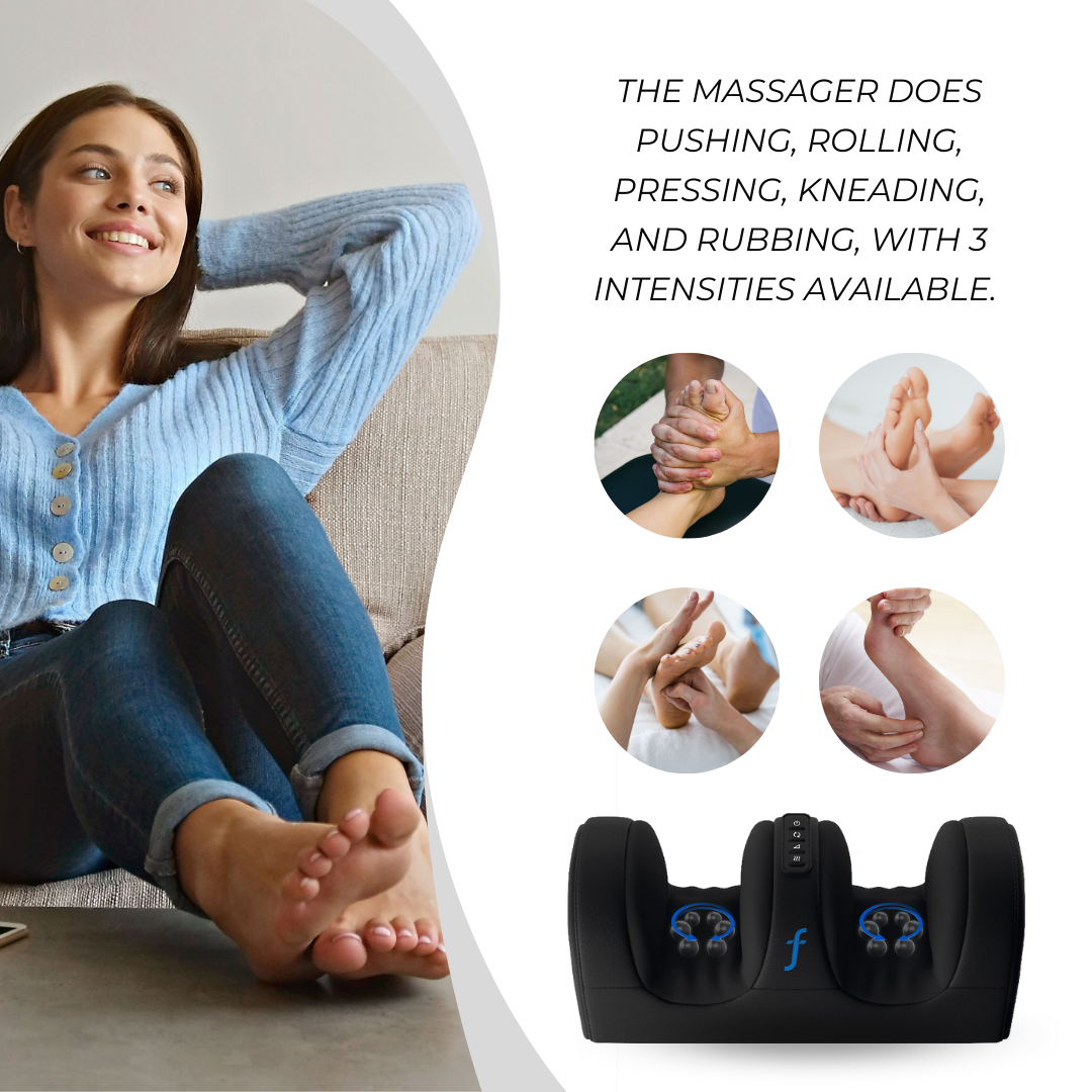 Foottopia Foot Massager with Heat & Vibration – Portable Electric Foot Therapy Machine with 3 Intensity Settings for Pain Relief & Circulation