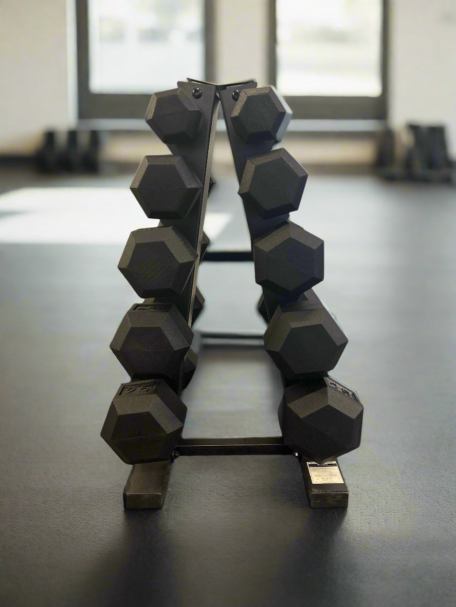SFE A-Frame Vertical Dumbbell Rack – Compact 5-Pair Weight Storage, 300 LB Capacity