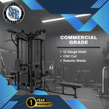 SFE Commercial 4-Station Jungle Gym – Multi-User Cable Machine with 4 Weight Stacks for Full-Body Training (319 lb Max Stack)