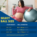 Pregnancy Ball for Maternity, Labor and Birth.  Includes Pregnancy Guide.  (Aqua)