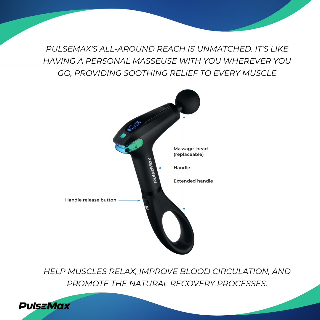 PulseMax Portable Deep Tissue Massage Gun – Handheld Percussion Massager for Muscle Recovery, Pain Relief & Circulation