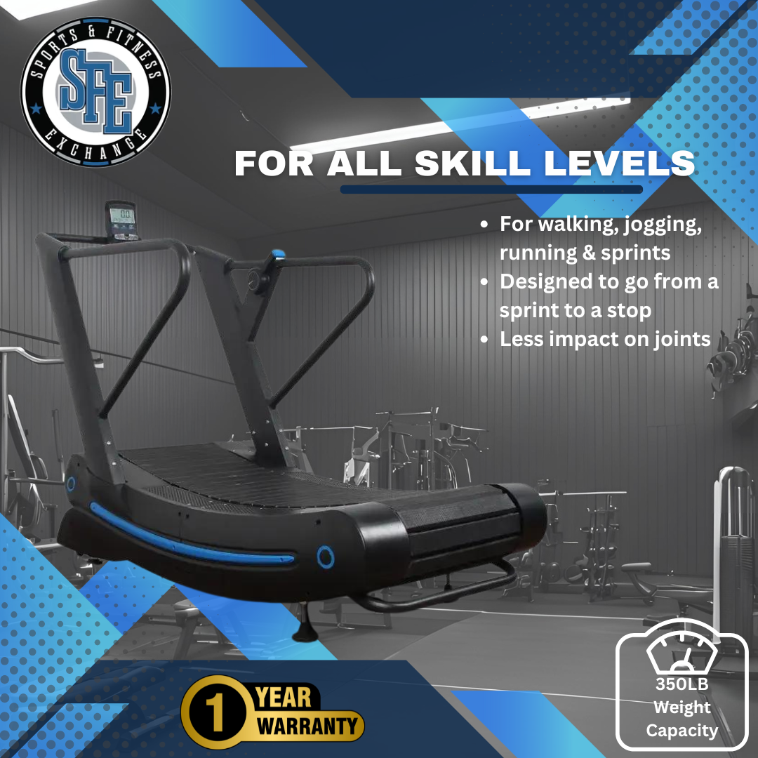 SFE Air Runner Pro Curved Treadmill (NEW)SFE Air Runner Pro Curved Treadmill – Self-Powered, 7-Resistance Levels, Commercial Grade