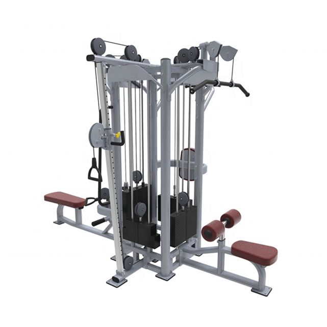 SFE Commercial 4-Station Jungle Gym – Multi-User Cable Machine with 4 Weight Stacks for Full-Body Training (319 lb Max Stack)