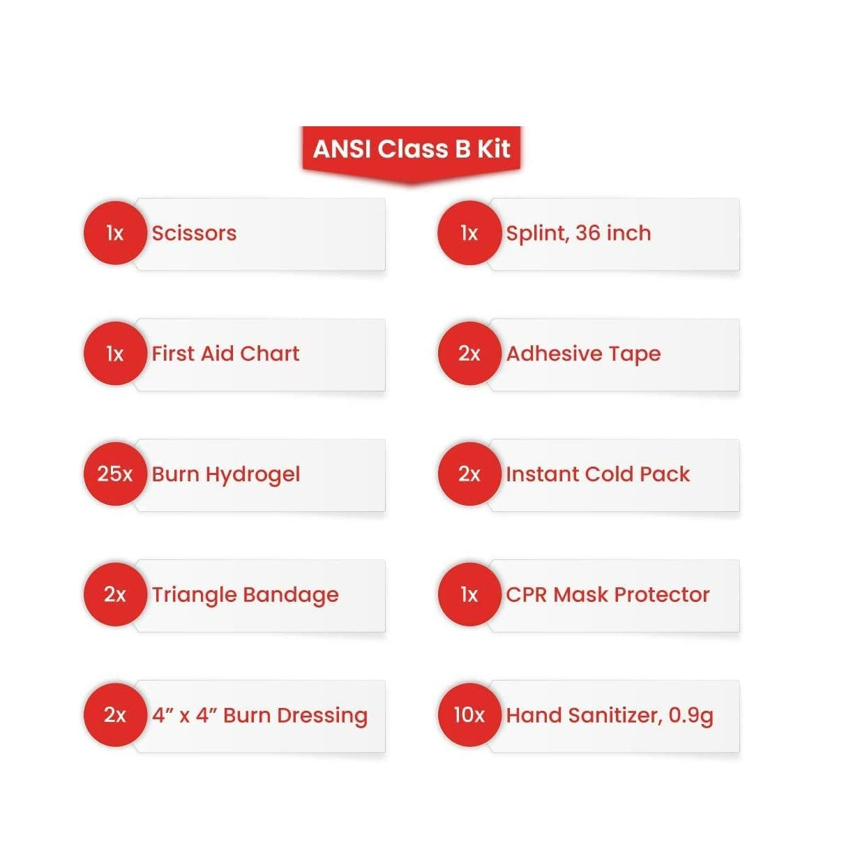 Fully Stocked First Aid Kit - ANSI Class B