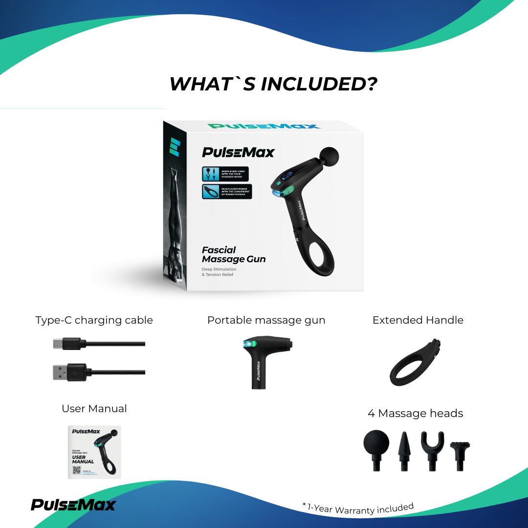 PulseMax Portable Deep Tissue Massage Gun – Handheld Percussion Massager for Muscle Recovery, Pain Relief & Circulation