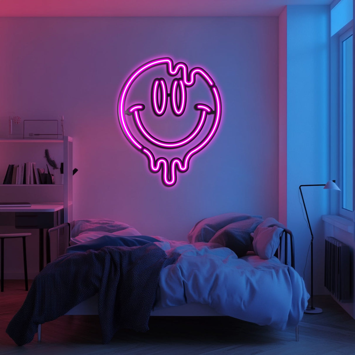 Emoji Liquid Smile Metal Neon Wall Art- LN0061