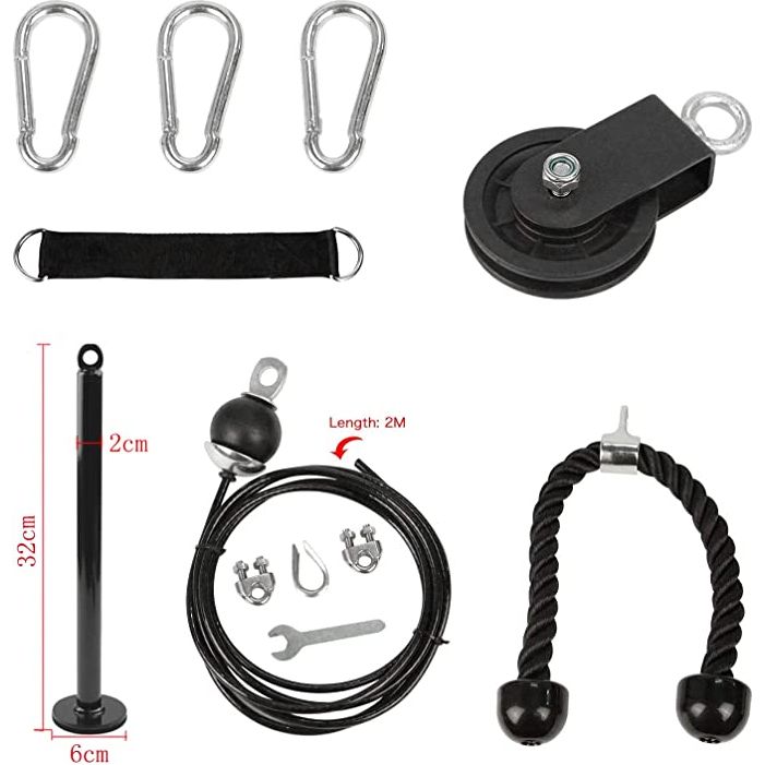 Adjustable LAT Pulley System – Cable Machine Attachment for Tricep Pulldown, Bicep Curl, and Home Gym Workouts