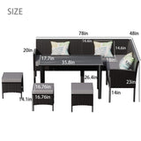 7-Piece Modern Outdoor Patio Furniture Set With Waterproof Cushions & Glass Table (SAK55673)
