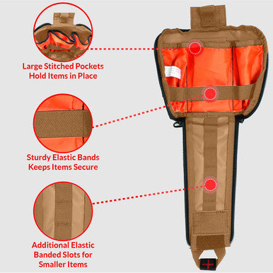 Premium Tactical IFAK Kit w Rip-Away Velcro, SOF Tourniquet & CELOX