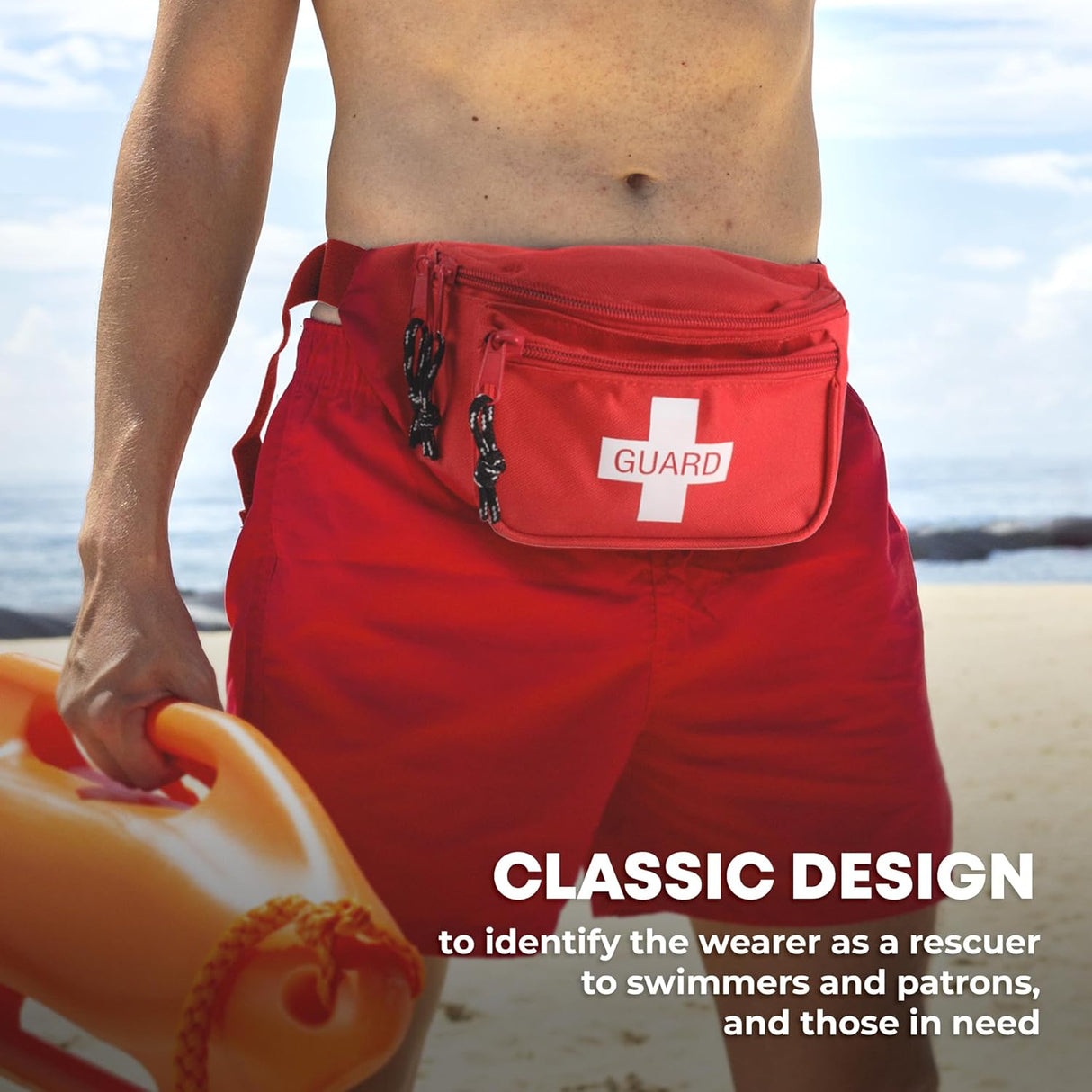 Fully Stocked First Aid Fanny Pack Kit with CPR Masks - 72 Piece Set