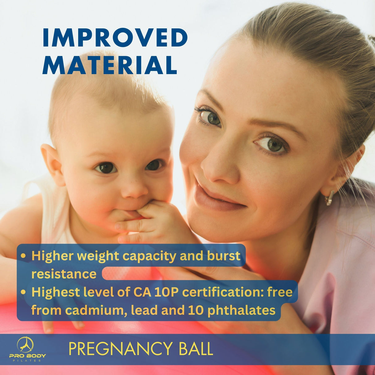 Pregnancy Ball for Maternity, Labor and Birth.  Includes Pregnancy Guide.  (Mist)