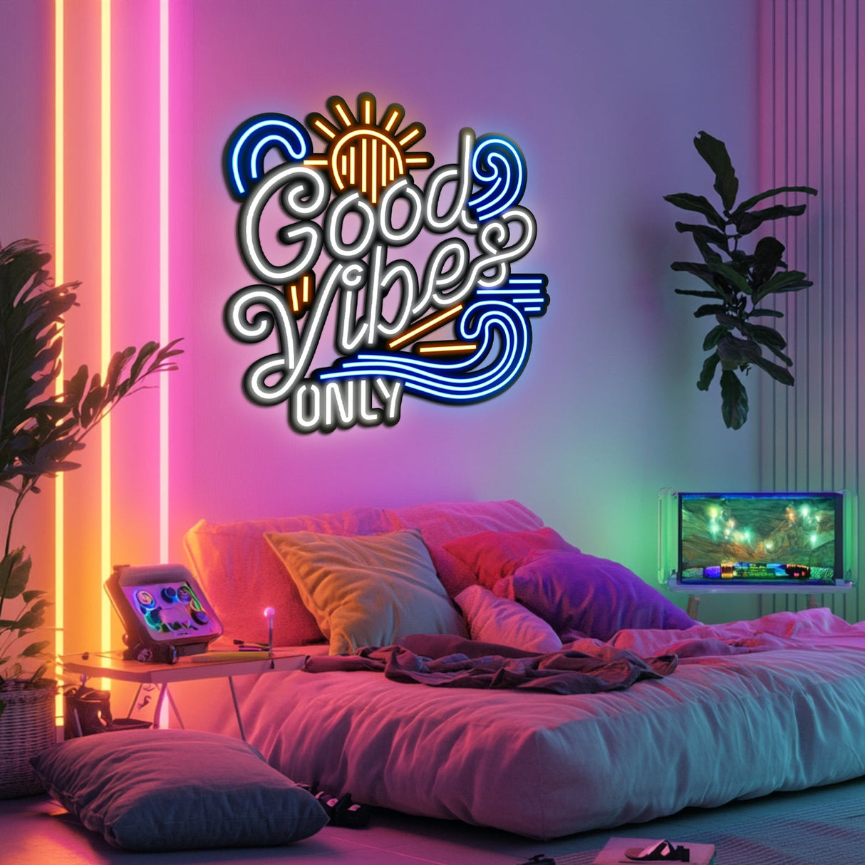 Good Vibes Only LED Neon Sign – Custom Metal Wall Art for Home, Office & Events (LN0086)