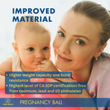 Pregnancy Ball for Maternity, Labor and Birth.  Includes Pregnancy Guide.  (Aqua)