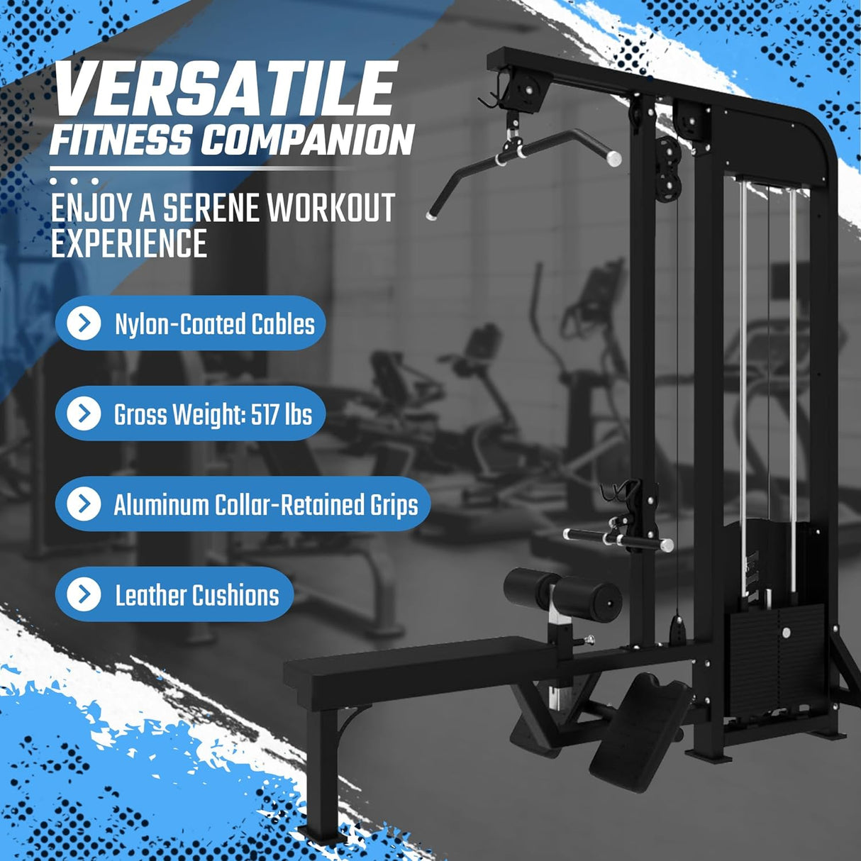 SFE Lat Pulldown & Low Row Machine Combo – Dual Function Strength Trainer with 250lb Weight Stack