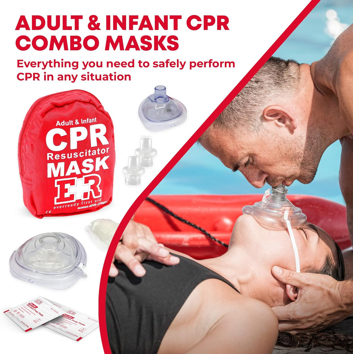 Fully Stocked First Aid Fanny Pack Kit with CPR Masks - 72 Piece Set