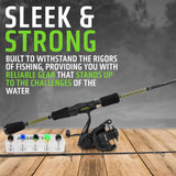 5'6" Light Action Spinning Rod and Reel Package, 2 Piece Fiberglass/Graphite Spinning Rod  |3000 Spinning Reel | FORTIS