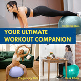Pregnancy Ball for Maternity, Labor and Birth.  Includes Pregnancy Guide.  (Rose)