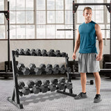 SFE 48" 3-Tier Dumbbell Rack – Heavy-Duty Steel Weight Storage Shelf, 1000 LB Capacity