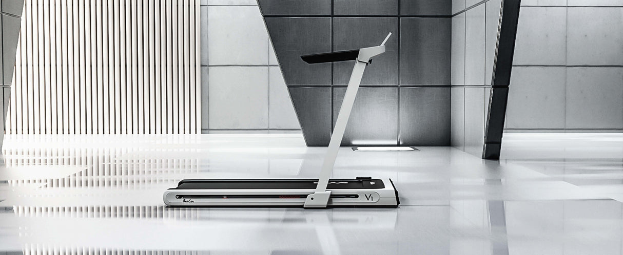 Low Profile Treadmill - Muscle D Fitness - LED Display - Heart Rate Monitor - Flex Deck for Low Impact - Adjustable Speed - Phone / Tablet Holder