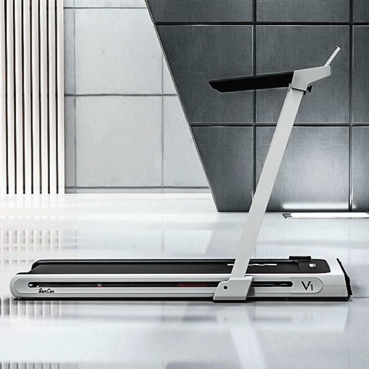 Low Profile Treadmill - Muscle D Fitness - LED Display - Heart Rate Monitor - Flex Deck for Low Impact - Adjustable Speed - Phone / Tablet Holder
