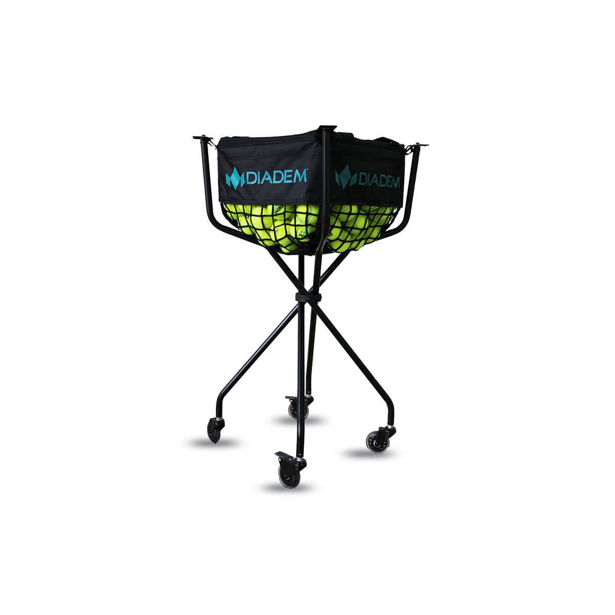 Diadem Portable Tennis & Pickleball Ball Cart – 150 Ball Capacity with Removable Bag & Heavy-Duty Wheels