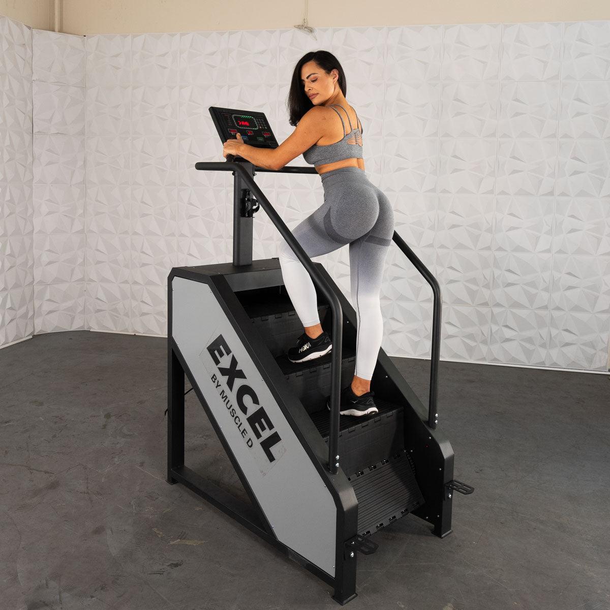 Light Commercial Stair Climber - Muscle D Fitness - Stepmill - LED Display - Heart Rate Monitor - Heavy Duty Chain Drive